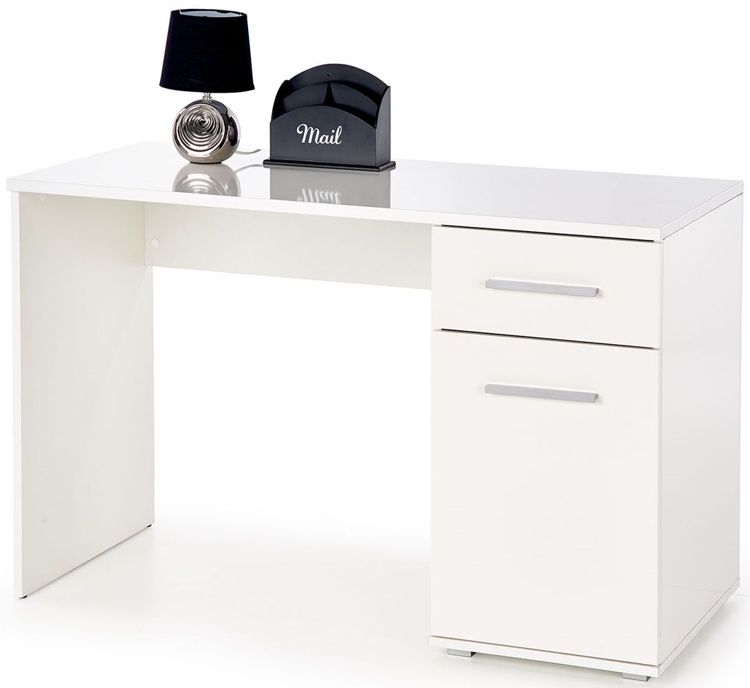 Białe biurko z szafką i szufladą 120cm